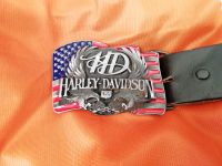 Harley Davidson Gürtelschnalle Ledergürtel USA Adler Schriftzug Brandenburg - Großräschen Vorschau