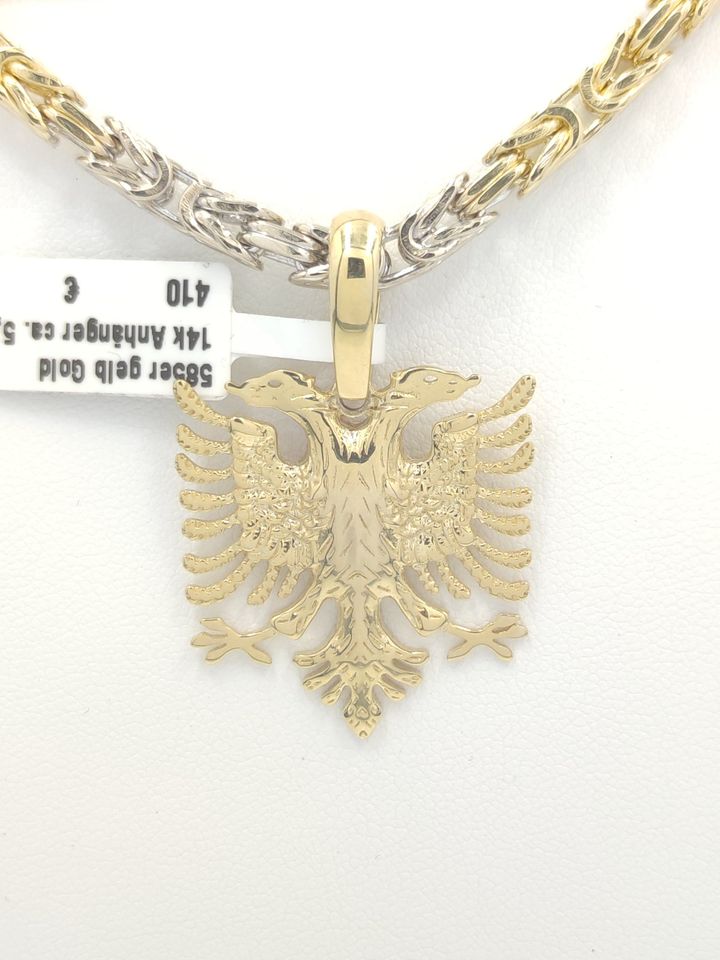 Doppeladler Albanischer Adler Anhänger 5,8gr 585er gelb Gold in Berlin