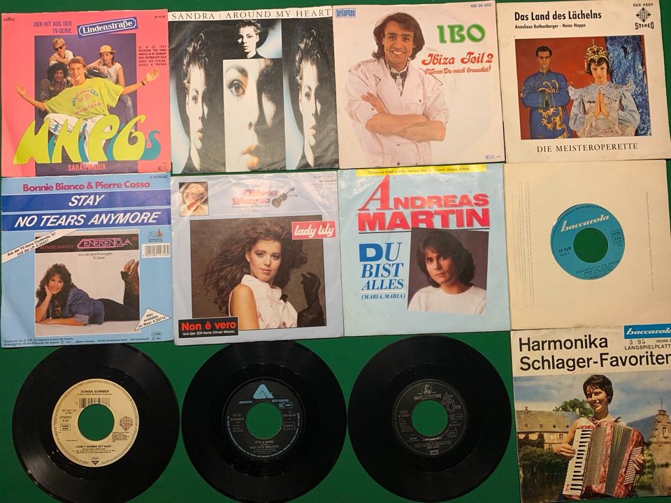 12 Singles für Musicbox Jukebox Schallplatten Vinyl in Pfedelbach