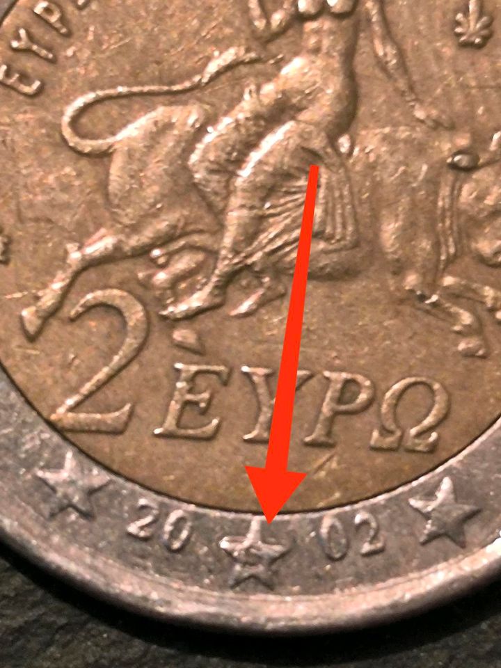 Griechische Zwei Euro Münze Fehlprägung 2002 - Eypo Mit S Im Ster in München