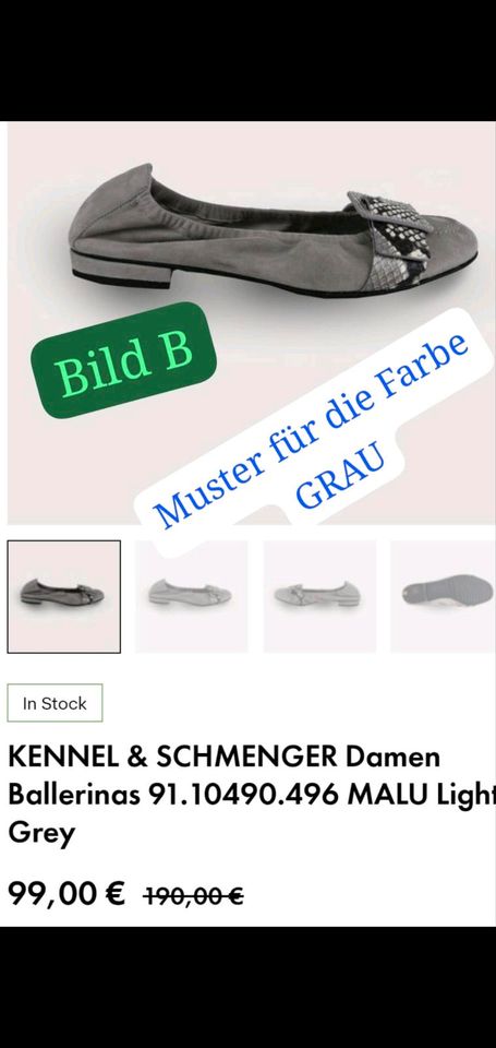 Kennel & Schmenger Ballerina Velourleder Grau 1 A Neuw Gr. 38 in Werl