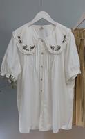 Bluse weiß kurzarm Sommer Baumwolle Stickerei Blume Lolita Buchholz-Kleefeld - Hannover Groß Buchholz Vorschau