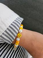 Gelbes Perlenarmband Smiley / Kauf Dich Glücklich Armband Frankfurt am Main - Nordend Vorschau