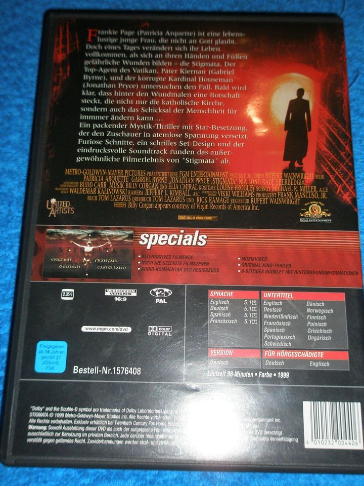 DVD Stigmata, Patricia Arquette, Gabriel Byrne, Jonathan Pryce in Offenbach