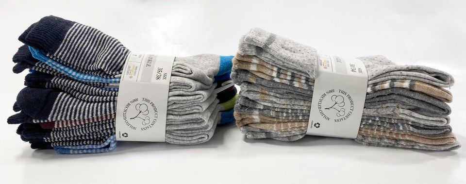 ca. 26.040 Paar Oeko-Tex Socken Mix Großhandel für Jungen u. Mädchen, Socke, Unterwäsche, Unterbekleidung, VE 7 Paar je Packung, für Wiederverkäufer, Gr. 31-38, A-Ware, Restposten in Tanna