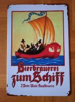 Werbe Blechschild BRAUEREI Zum Schiff Kaufbeuren Bayern - Edling Vorschau