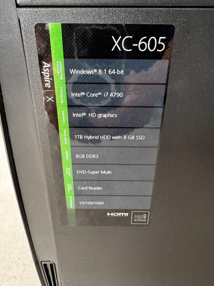 Acer Aspire Intel i7, 8GB RAM, 1TB Festplatte, solider Office PC in Aindling