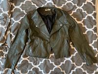 Mango Casual Damen Biker Jacke Kunstleder XS Dunkel Grün Bayern - Vöhringen Vorschau