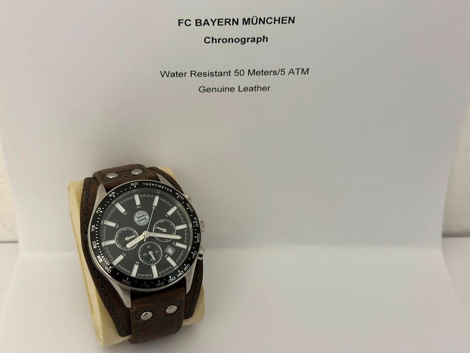 FC Bayern München Chronograph Herrenuhr Armbanduhr Leder *TOP* in Limburg