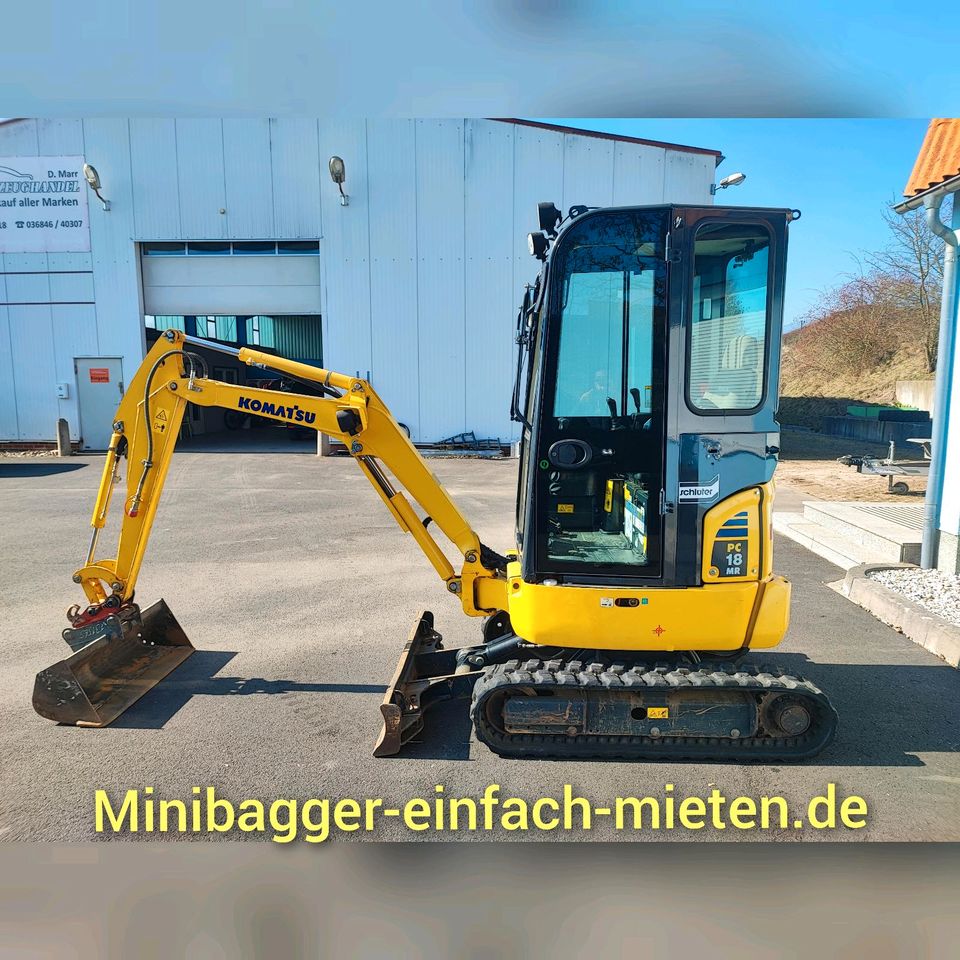 Minibagger zu Vermieten Komatsu PC18 Bagger mieten /Leihen Dumper in Wichtshausen