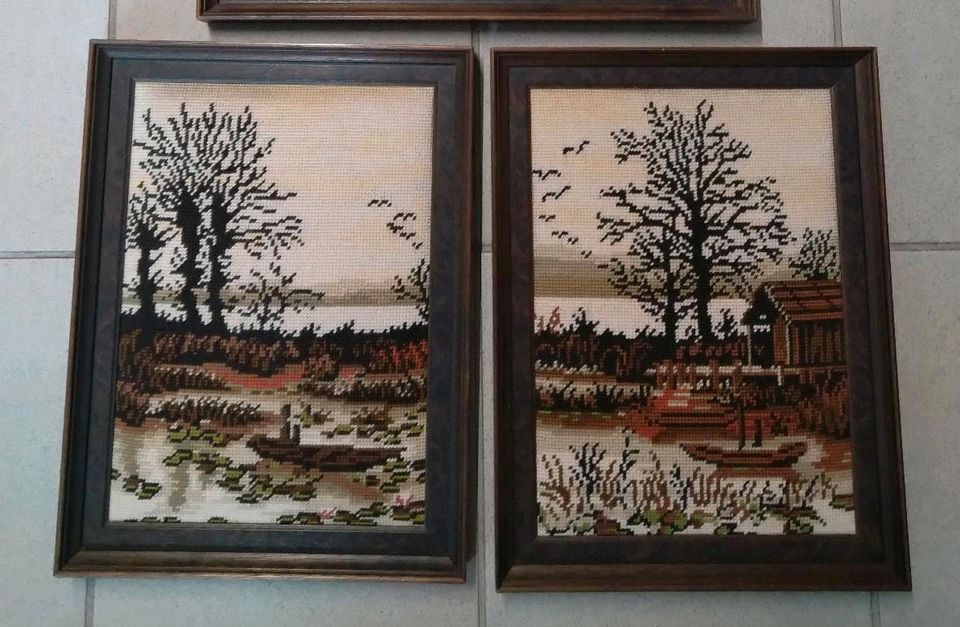 Ostergeschenk Gobelin Stickbilder Spreewald Moorlandschaft Handar in Ilsede