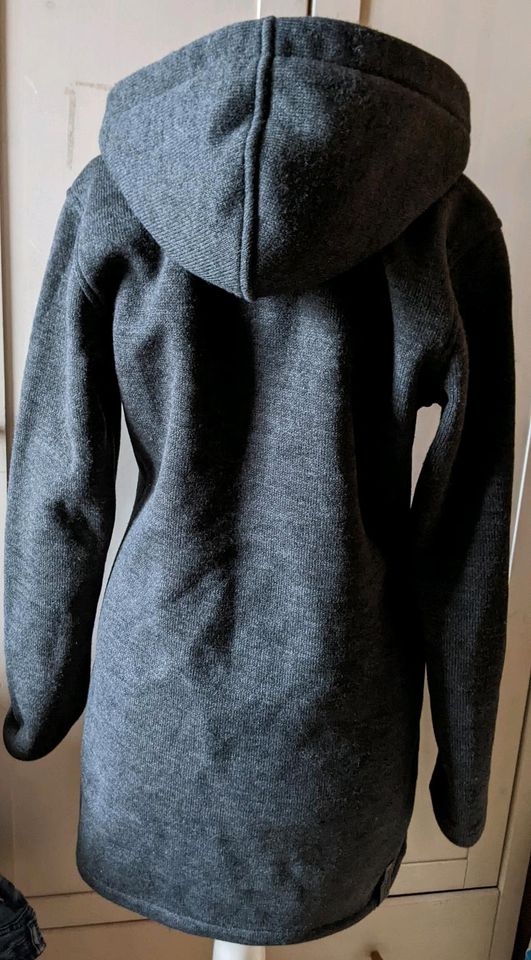 Tom Tailor kuscheliger Mantel mit Kapuze grau anthrazitfarben in Dresden