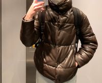 Zara S winterjacke Winter Jacke Daunenjacke braun glänzend 36 Hessen - Bad Vilbel Vorschau