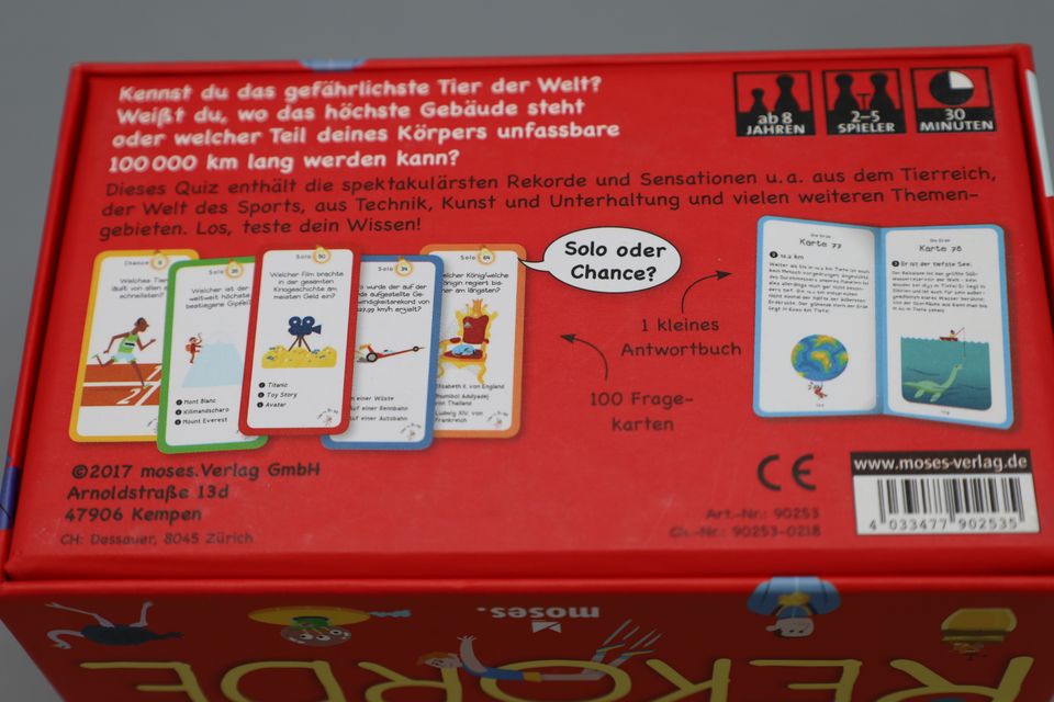 Moses Gesellschaftsspiel Kinder Quiz der Rekorde ab 8 Jahren in Rosengarten