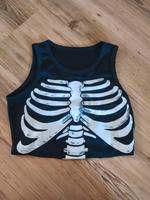 Top in L - schwarz Skelett Kostüm Fasching - Crop Top Hessen - Kirtorf Vorschau