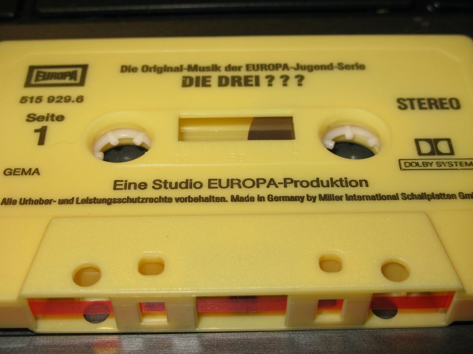 Die drei ???  Original Musik-Kassette. Studioproduktion.1981 in Hirschberg a.d. Bergstr.