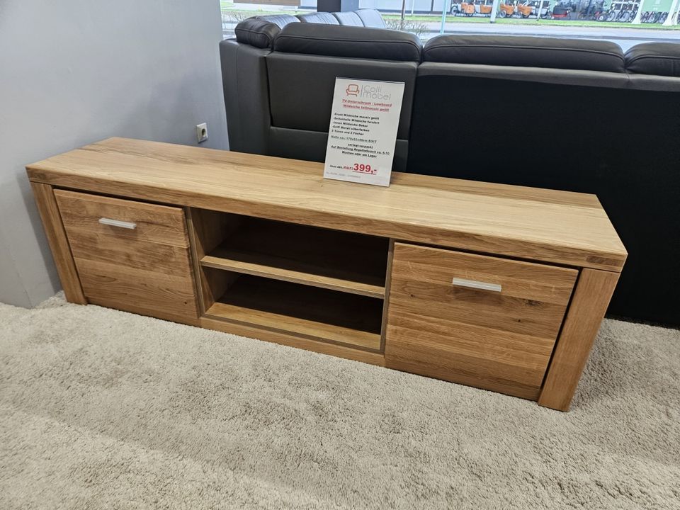 Neu TV Schrank Lowboard Front Wildeiche massiv geölt 170cm 2x Tür in Bocholt