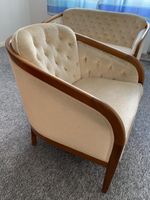 Sessel beige aus Mahagoniholz mit Mohairbezug Berlin - Charlottenburg Vorschau