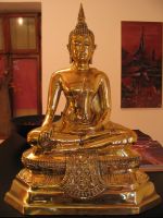 Thai Buddha Shakyamuni Statue - gold Messing - ca. 41cm Bayern - Landshut Vorschau