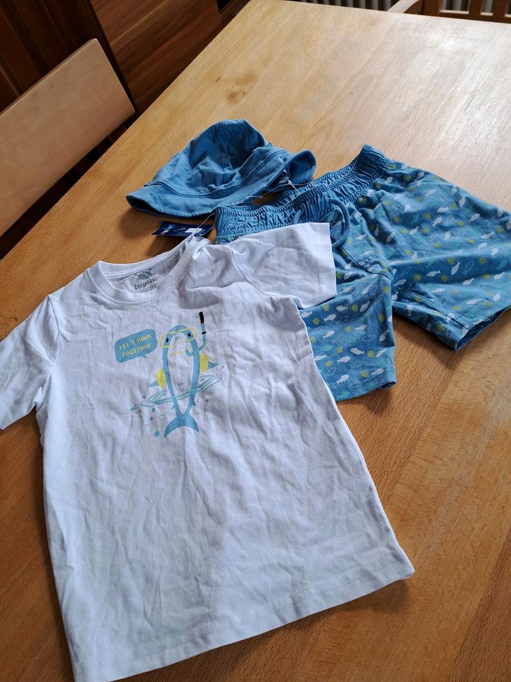 Lupilu Sommer Set 110/116 T Shirt, Hose, Hut Neu in Giengen an der Brenz