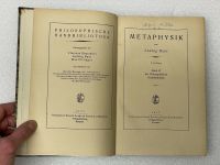 Metaphysik von Ludwig Baur 1923 Baden-Württemberg - Ellwangen (Jagst) Vorschau