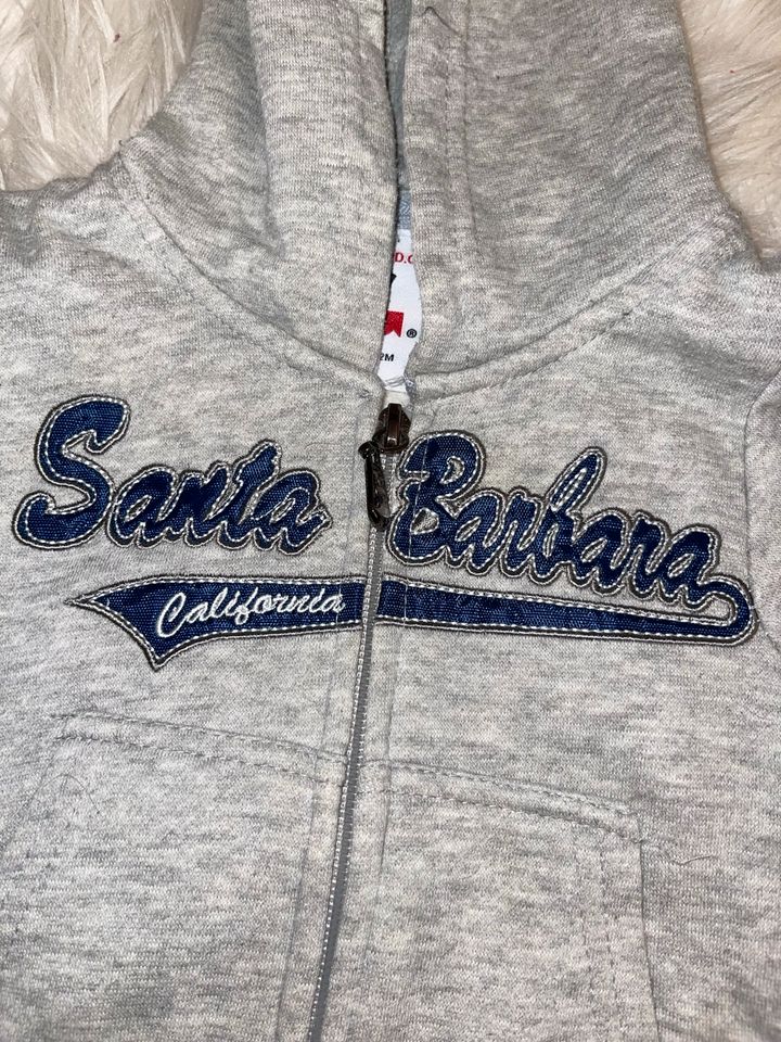 Cooler Kalifornien Hoodie Jacke Pullover Santa Barbara grau 74 in Sulz