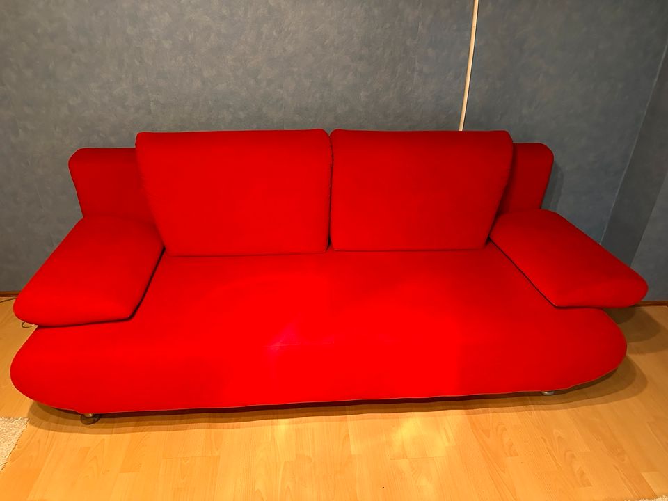 Sofa Schlafsofa Rot mit Stauraum in Eitorf