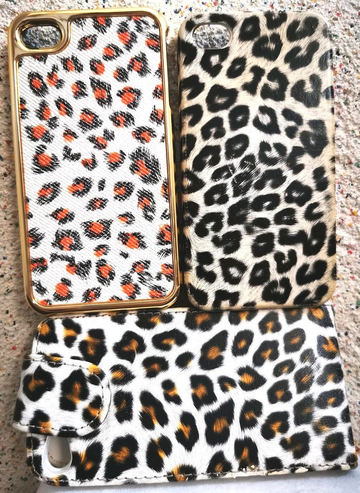 3x Klapphülle Handy Case Handytasche Leopard für iPhone 4 in Wiesbaden