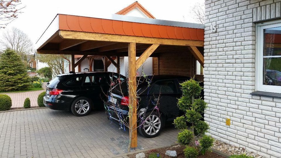 Carport Doppelcarport Terrassendach Leimholz VSG Glas Abstellraum in Löhne