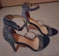 Damenschuhe Sandaletten High Heels Gr. 40 bläulich glitzernd Bayern - Dietersburg Vorschau