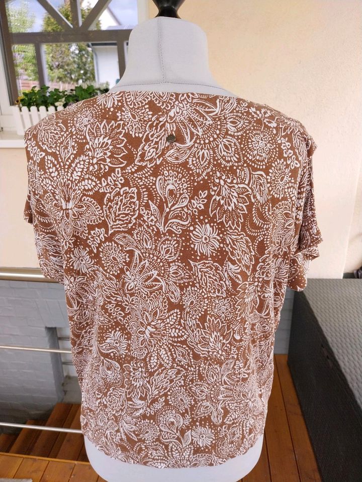 Gerry Weber Shirt Gr. 42, braun weiß in Herborn