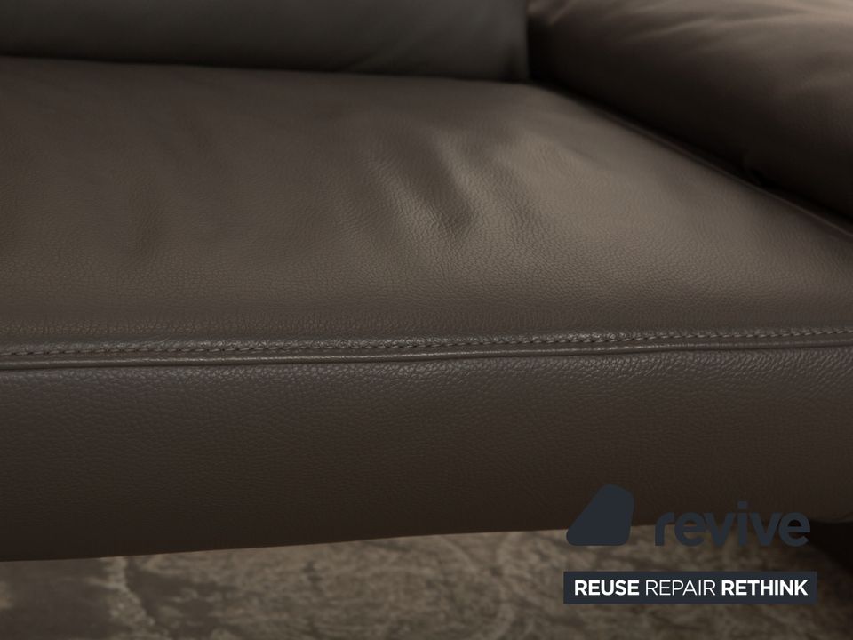 Koinor Rivo Leder Zweisitzer Grau Sofa Couch manuelle Funktion in Köln