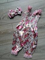 Baby ❤️ Mädchen Jumpsuit Gr.74 Neu ❤️ Blume Rose Satin festlich Niedersachsen - Wennigsen Vorschau