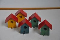 5 Mini Deko Vogelhaus Holz farbig lackiert Deko Frühling Nordrhein-Westfalen - Vreden Vorschau