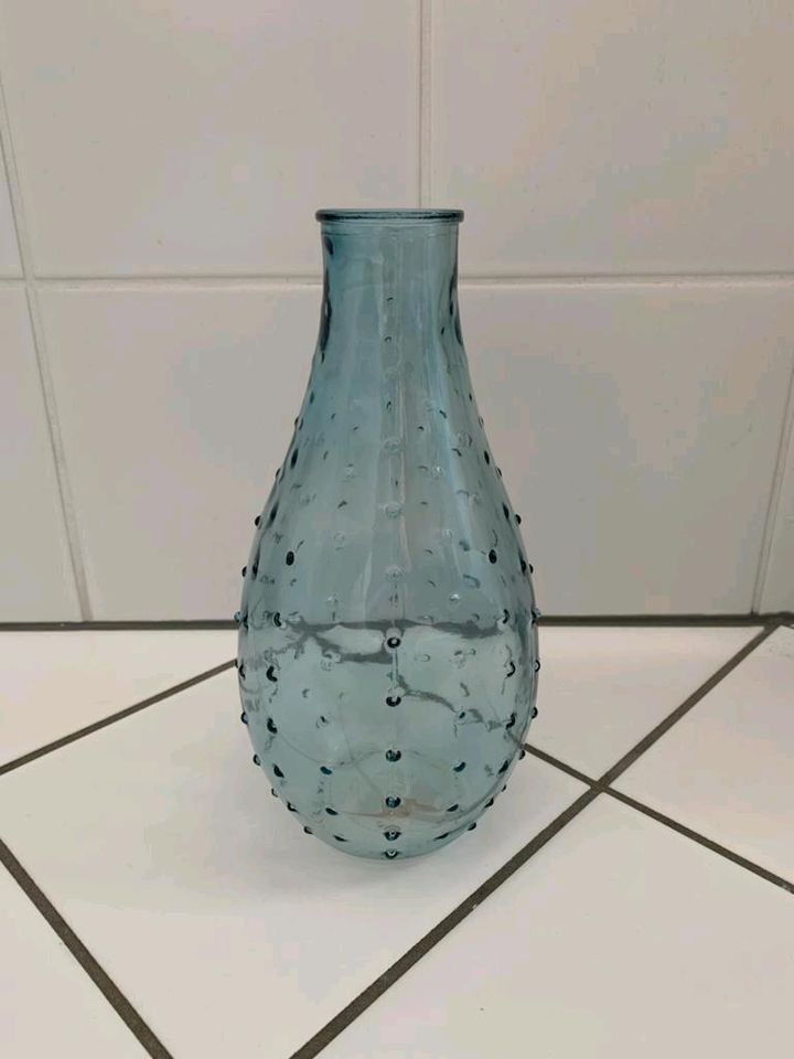 Vase blau & Teelicht groß taupe in Hövelhof