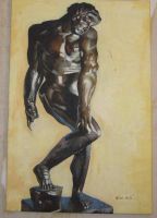 Männerakt Bild Öl und Acryl auf Leinwand Statue ca 90x60 cm Sachsen - Auerbach (Vogtland) Vorschau