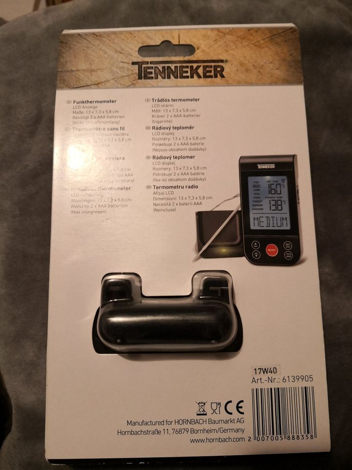 Tenneker Grillthermometer digital mit Garstufen Anzeige NEU & OVP in Brieselang