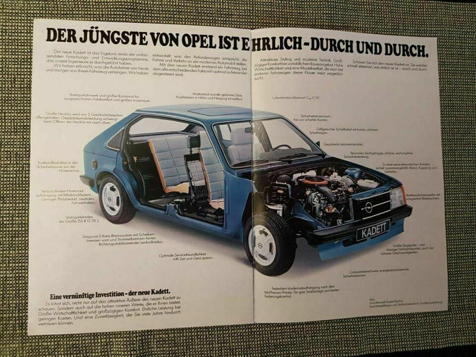 Verkaufsprospekt Opel Kadett D Limousine und Caravan Oldtimer in Taunusstein