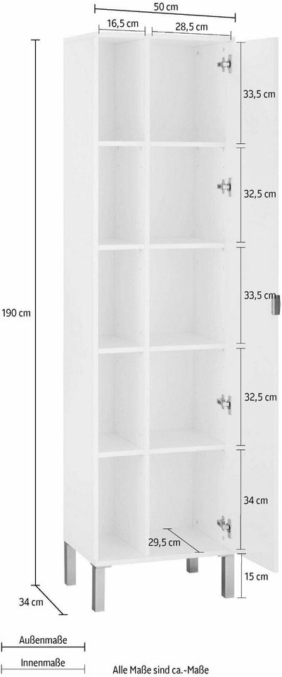 welltime Hochschrank Elis Breite 50cm B39105663 UVP 159,99 in Borchen