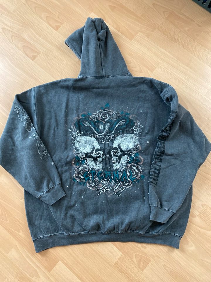 Hoodie mit Rückenprint, grau, Gr. M/L, wie  NEU in Altdorf