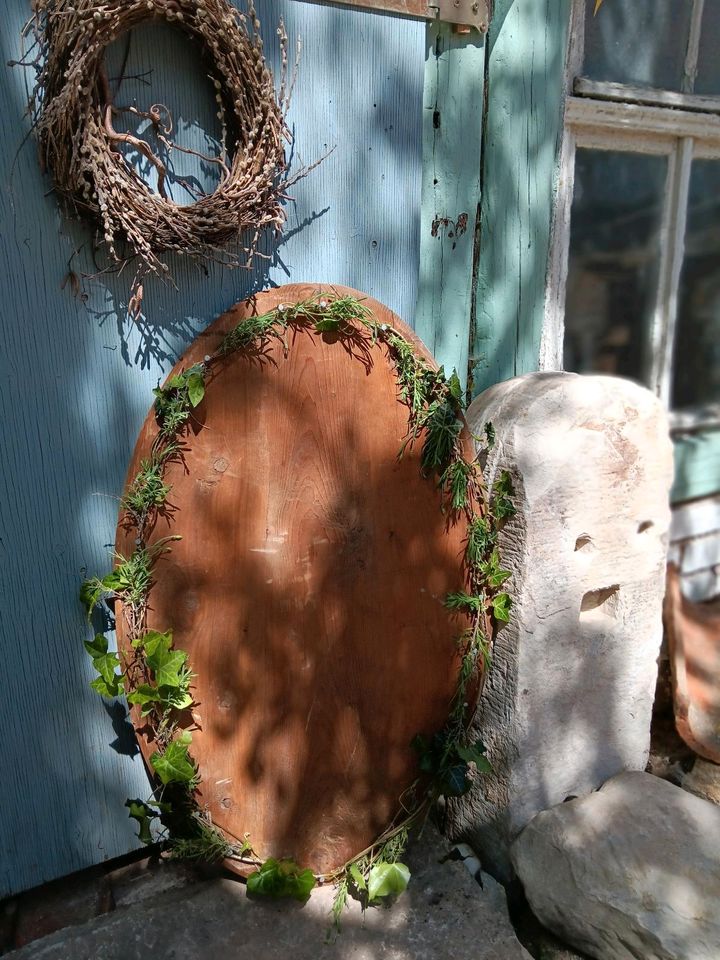 Altes Holz Kranz Bild Schild Vintage Garten Deko Unikatevonfrieda in Drei Gleichen