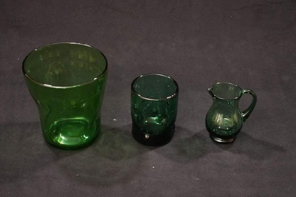 Grüne Glas Vasen (3 Stück) u.a. Empoli in Karlstadt