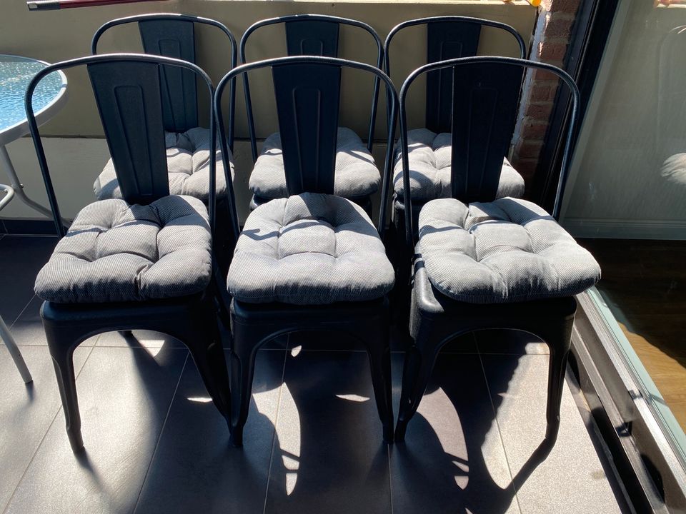 6 Stühle im Industrial Style Inkl. Sitzkissen Balkon/Indoor in Laatzen