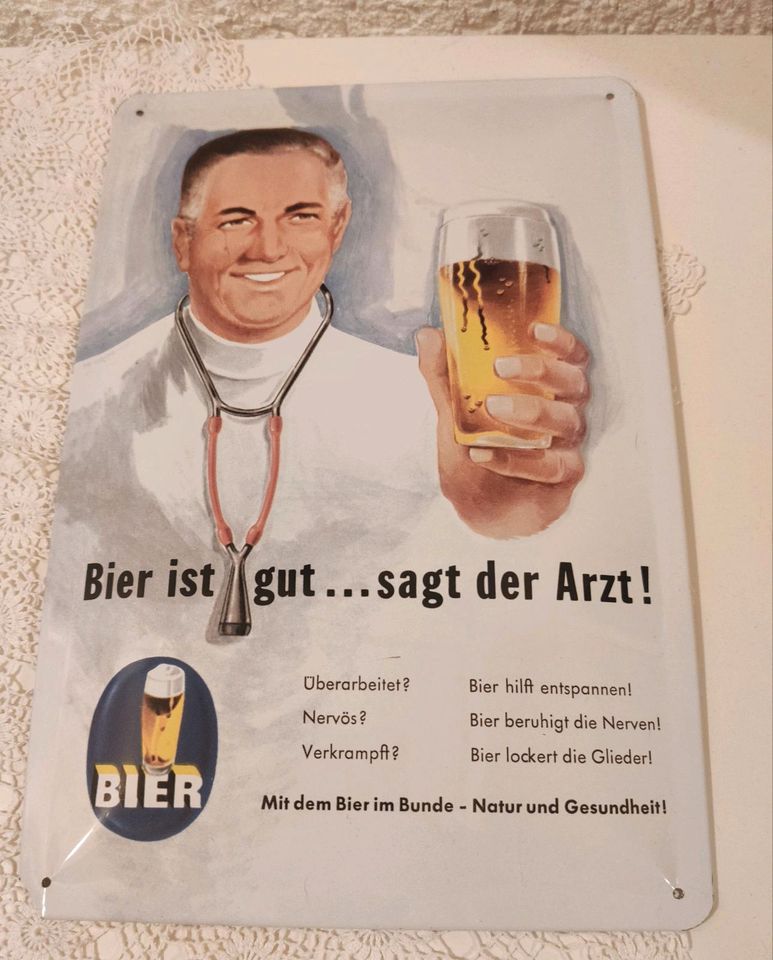 Retro Blechschild Bier ist gut.... in Künzelsau