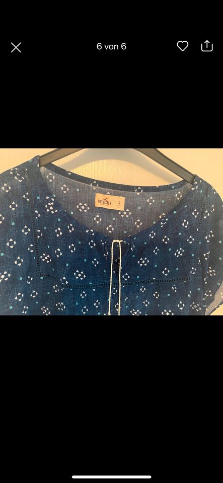 Bluse, Tunika, Top „Hollister“ blau, Gr.,S in Issum