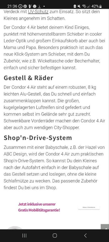 Festpreis! Kinderwagen ABC Design Condor 4 Air Diamond Special in Lindenberg