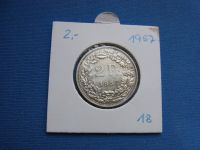 2 Franken Schweiz 1957 B aus 835er Silber 10 Gramm . Nürnberg (Mittelfr) - Schweinau Vorschau