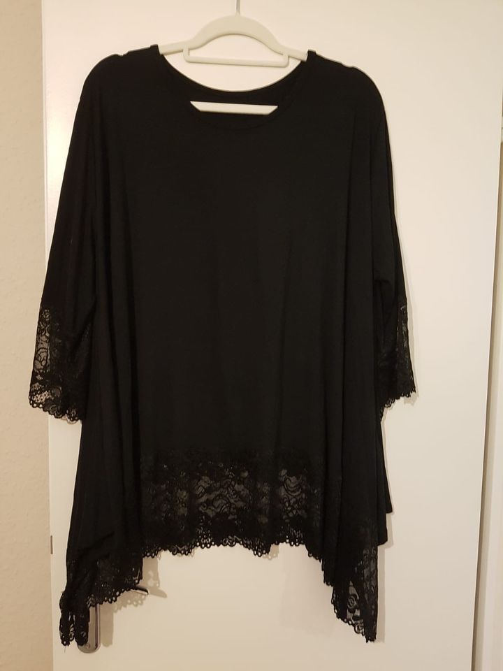 Tunika Shirt Spitze schwarz Übergröße tragbar 48 50 52 54 56 58 in Düsseldorf