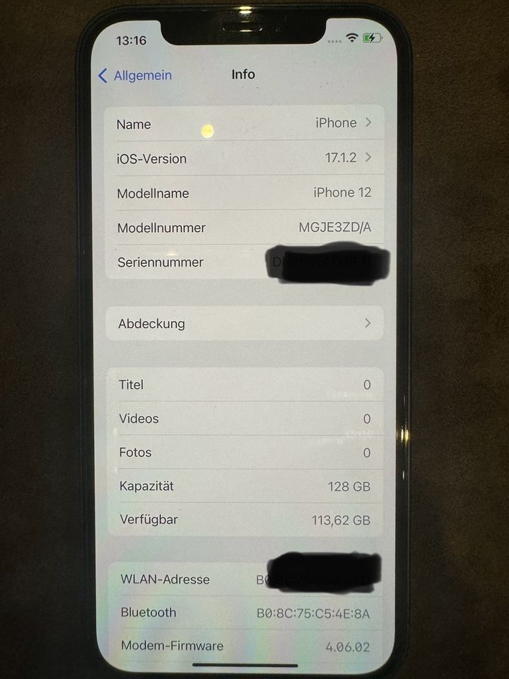 iPhone 12, 128GB Blau in Freystadt