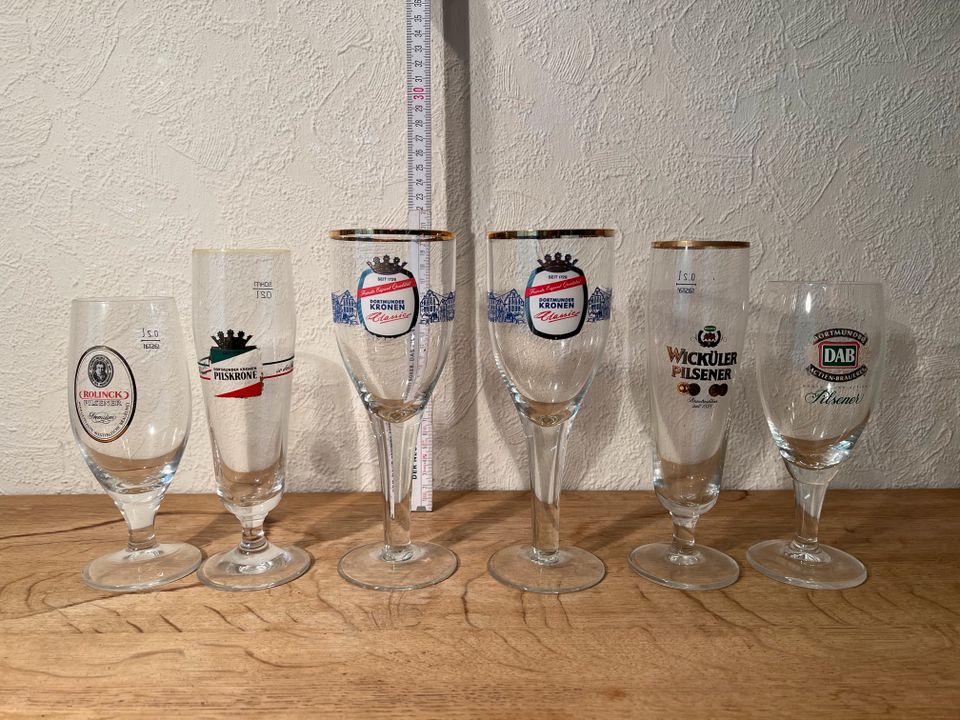 26 x Bierglas - verschiedene Marken - und ein Likörglas in Lotte